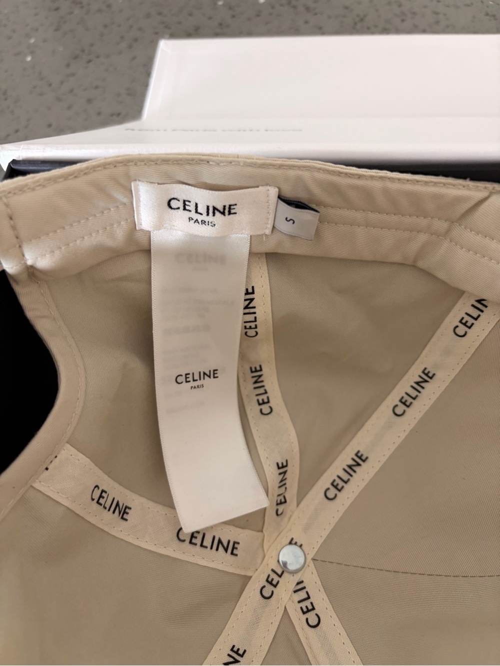 Celine Triomphe Cream Baseball Cap Authentic Size S - Picture 7 of 16